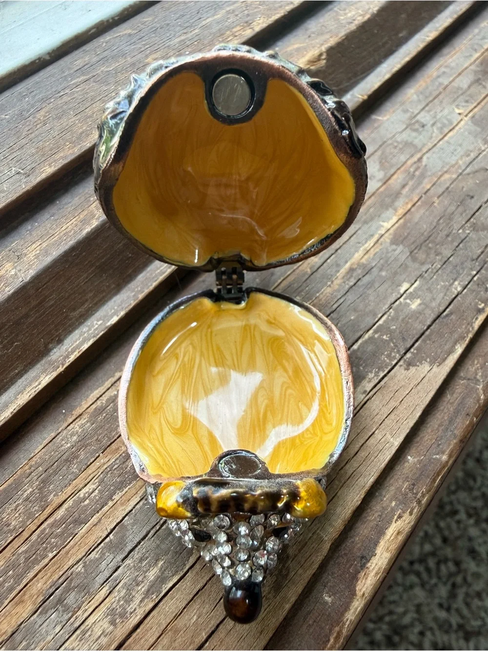 Bejeweled Hedgehog Trinket Box - ring box hinged